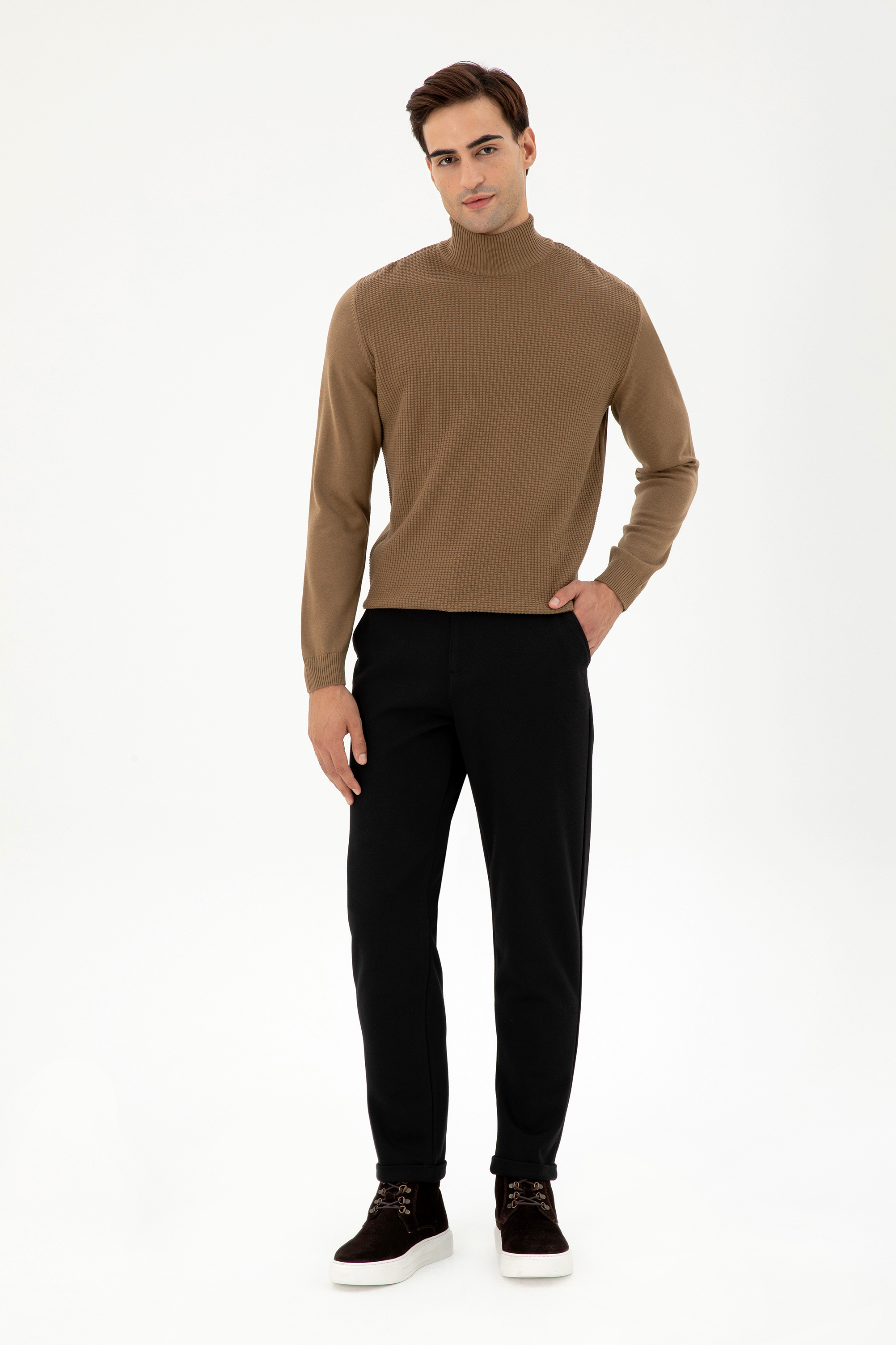 شلوار کانواس سیاه هویجی مردانه یو اس پولو | US POLO ASSN