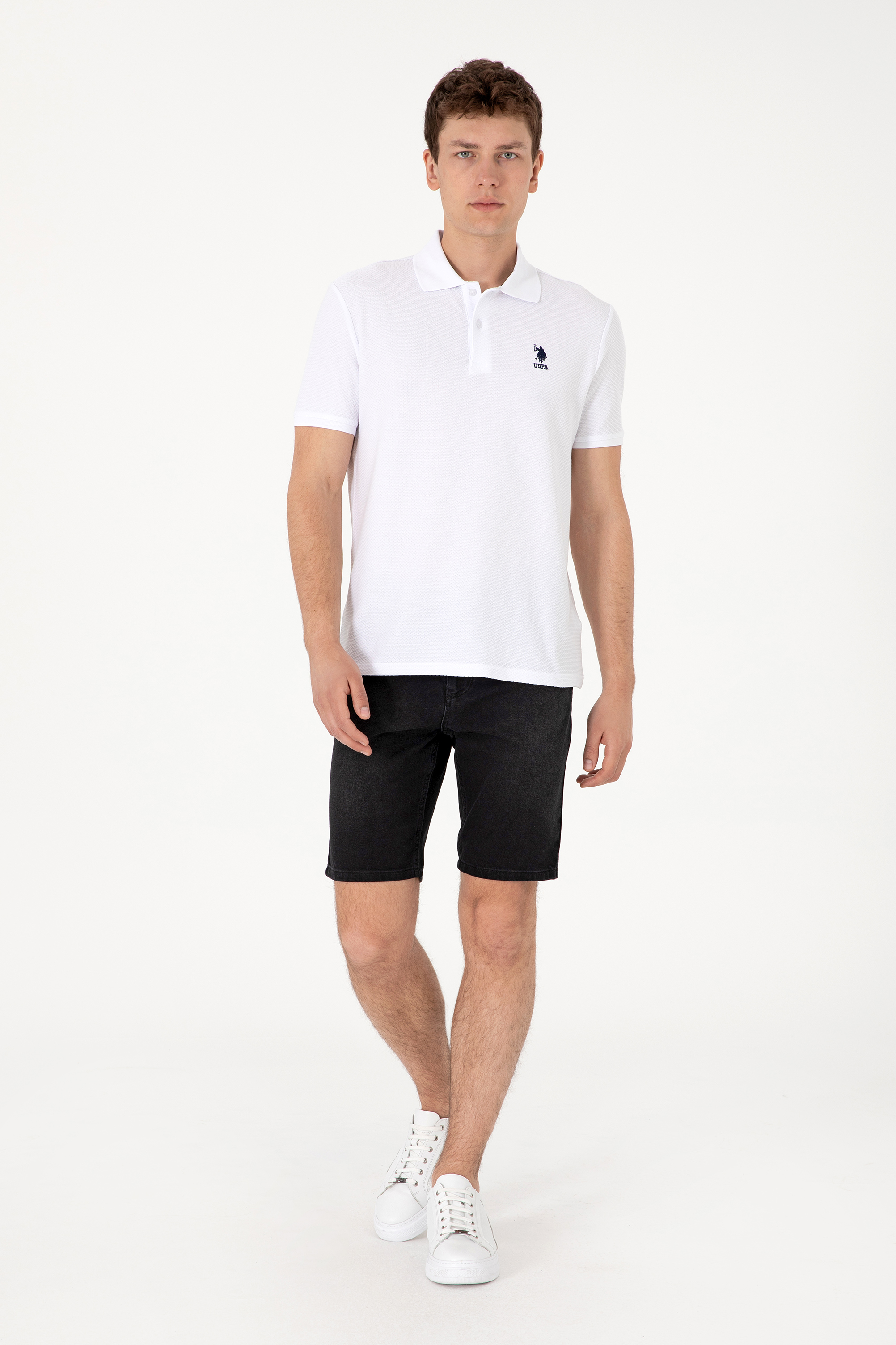 شلوارک جین سیاه رگولار مردانه یو اس پولو | US POLO ASSN