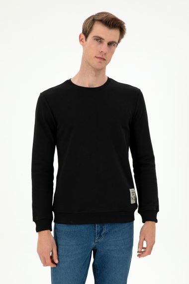 سویشرت یقه گرد سیاه  رگولار آستین بلند مردانه یو اس پولو | US POLO ASSN