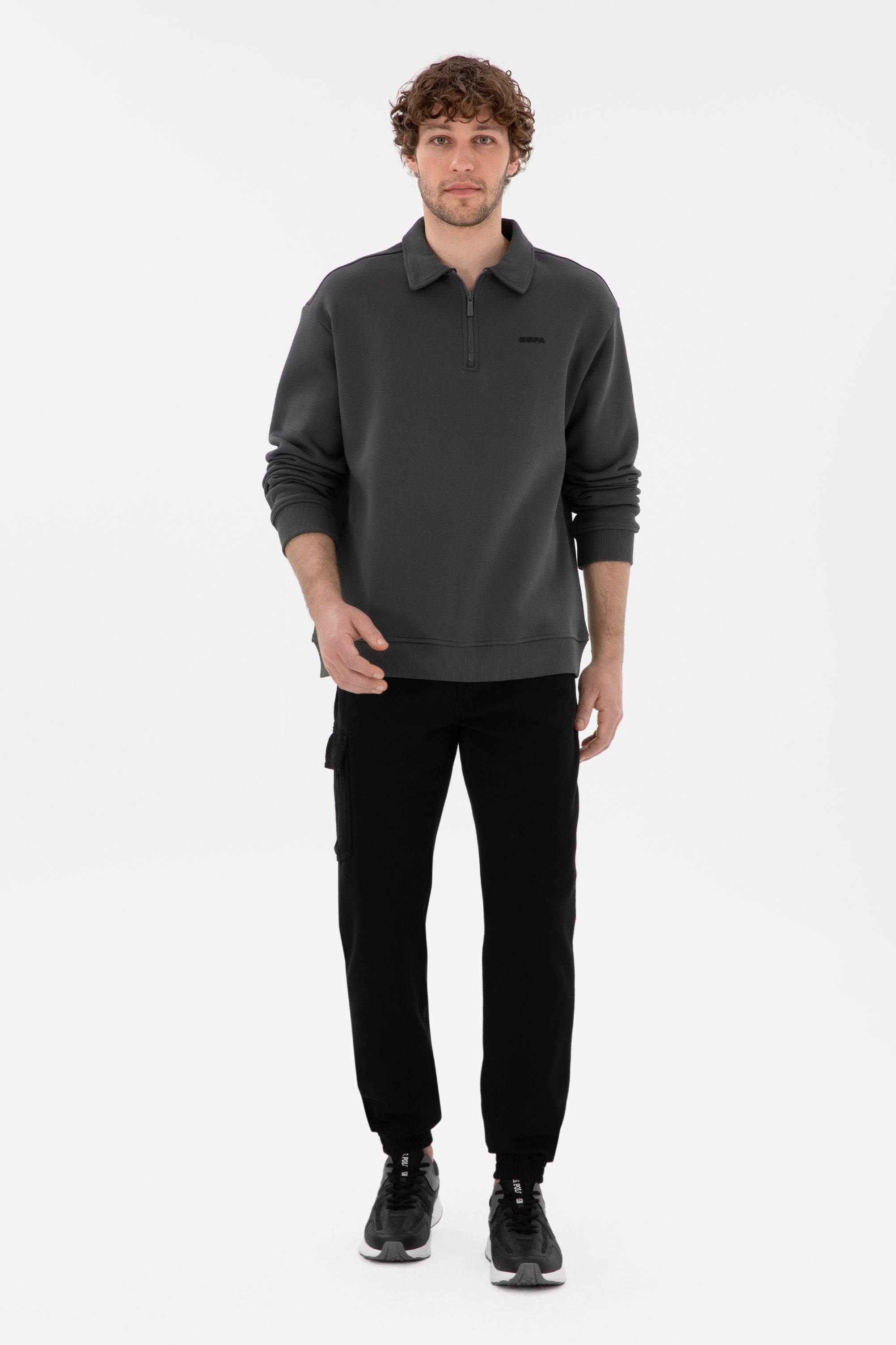 شلوار کانواس سیاه جاگر مردانه یو اس پولو | US POLO ASSN