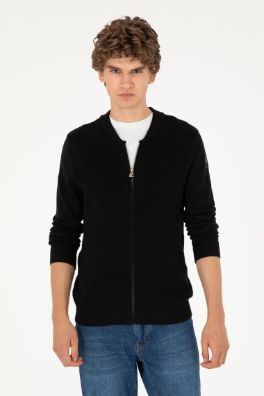 ژاکت تریکو بیسیک  سیاه  رگولار  مردانه یو اس پولو | US POLO ASSN
