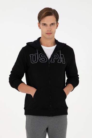 ژاکت هودی سیاه  رگولار آستین بلند مردانه یو اس پولو | US POLO ASSN