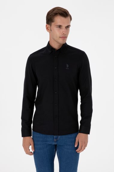 پیراهن  سیاه  اندامی  مردانه یو اس پولو | US POLO ASSN