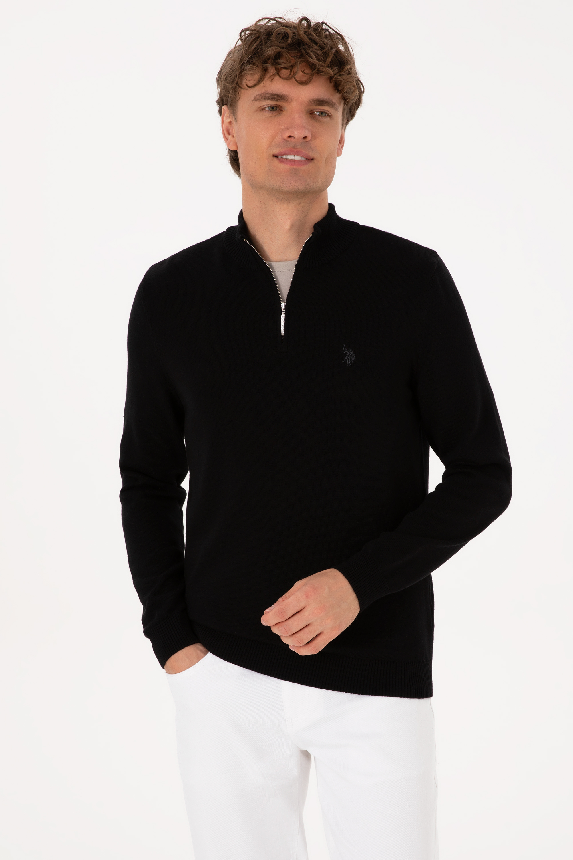 بافت بیسیک سیاه اندامی مردانه یو اس پولو | US POLO ASSN