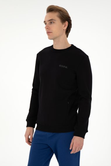 سویشرت یقه گرد سیاه  رگولار آستین بلند مردانه یو اس پولو | US POLO ASSN