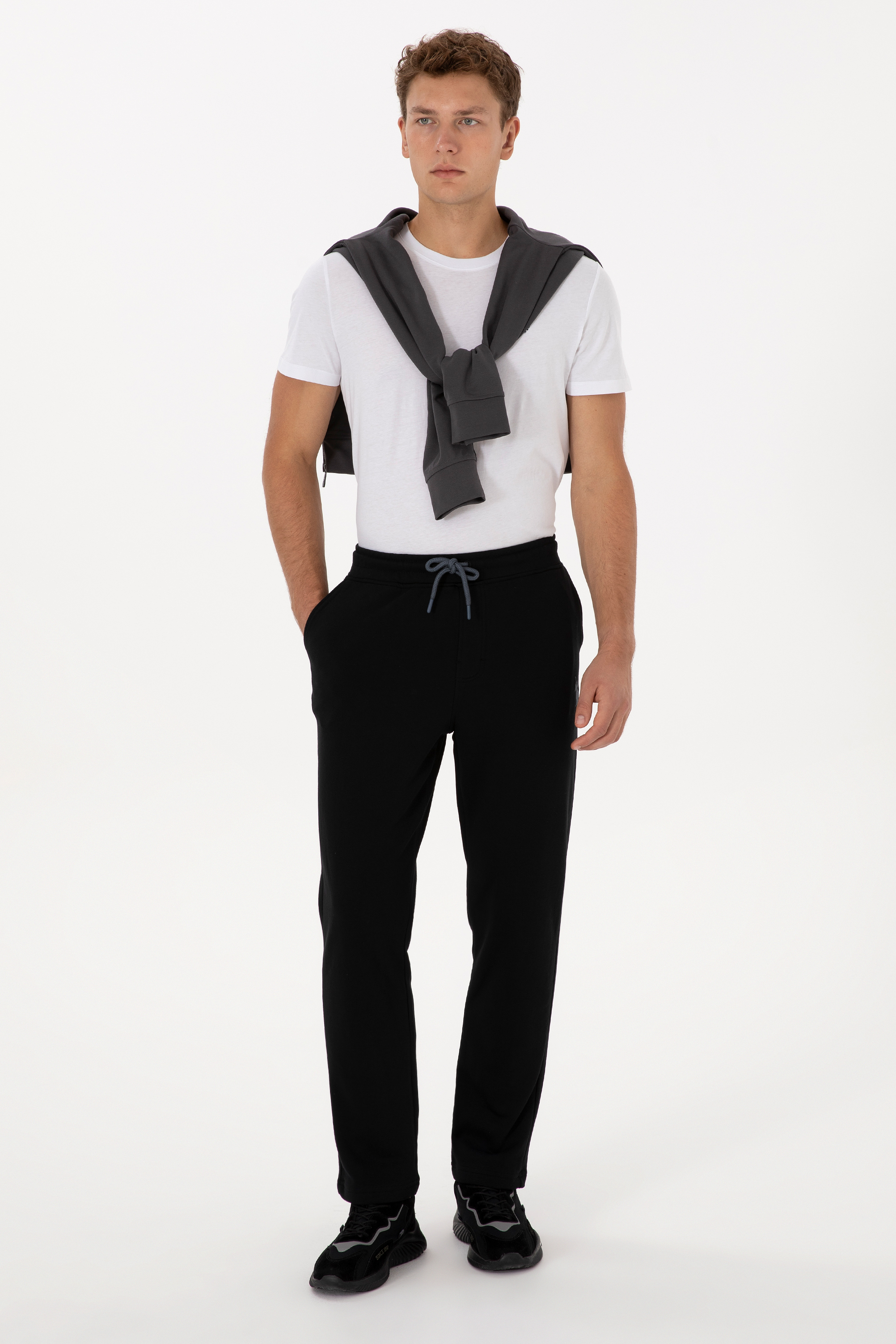 شلوار ورزشی سیاه ریلکس مردانه یو اس پولو | US POLO ASSN