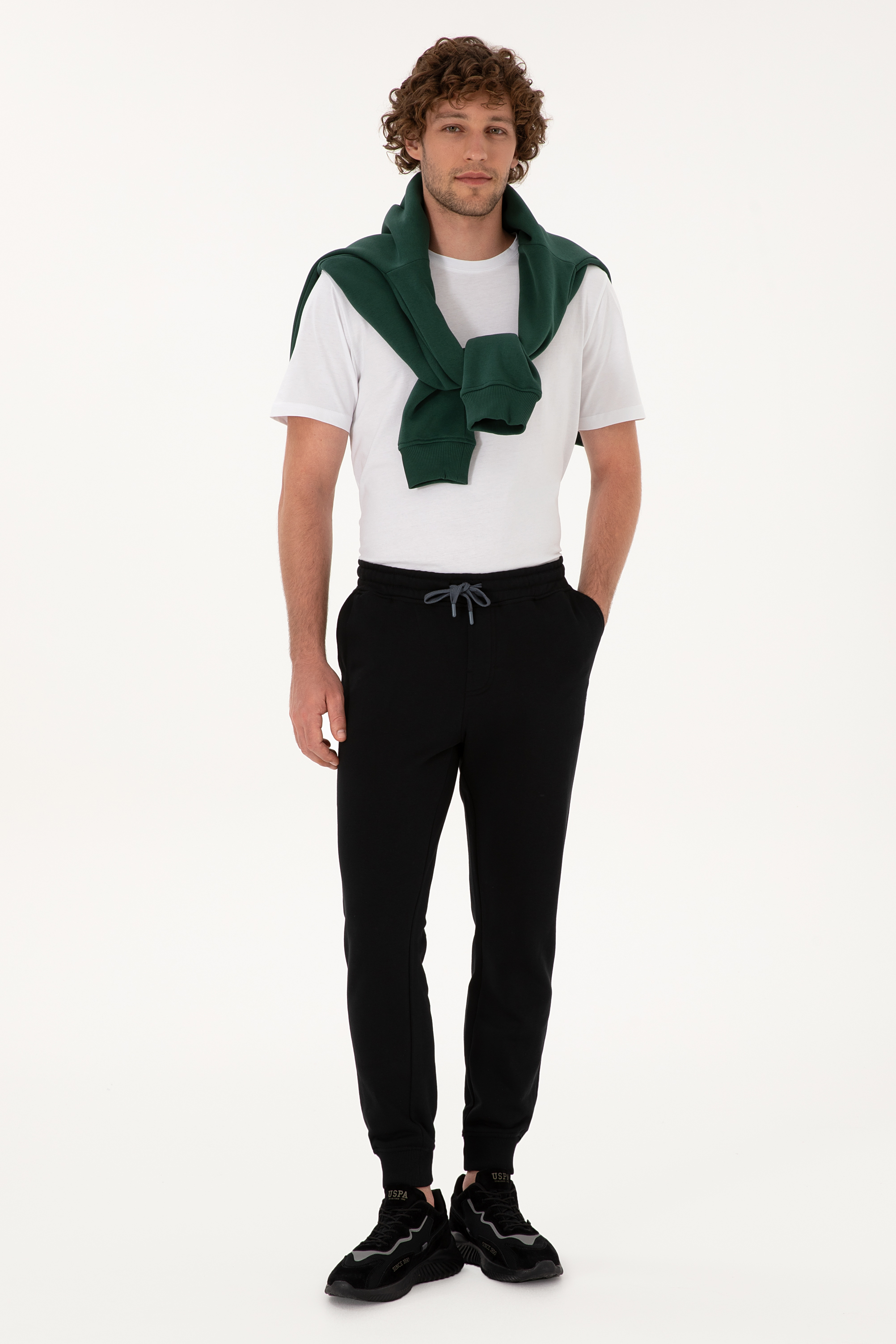 شلوار ورزشی سیاه اندامی مردانه یو اس پولو | US POLO ASSN