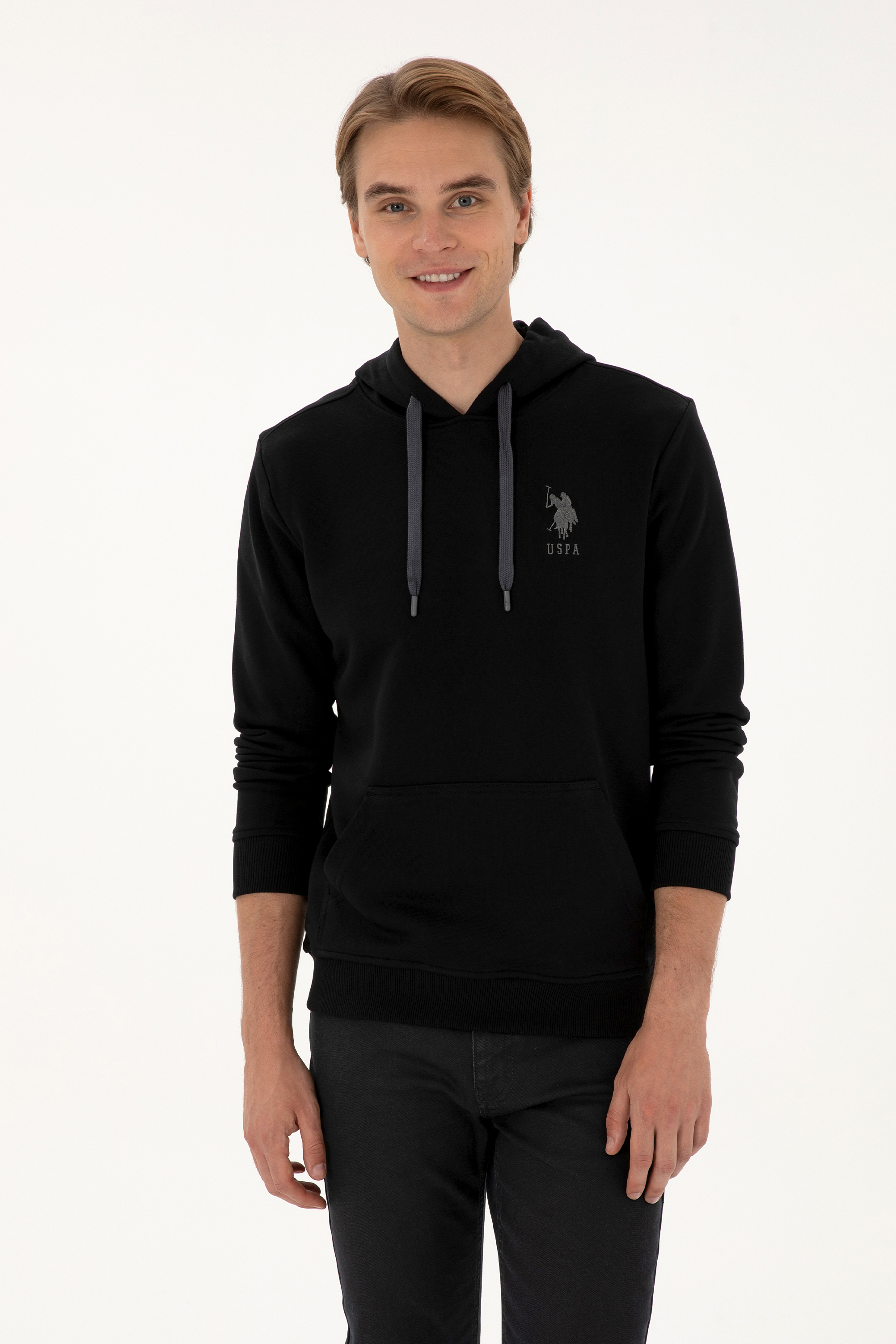 سویشرت بیسیک سیاه رگولار مردانه یو اس پولو | US POLO ASSN