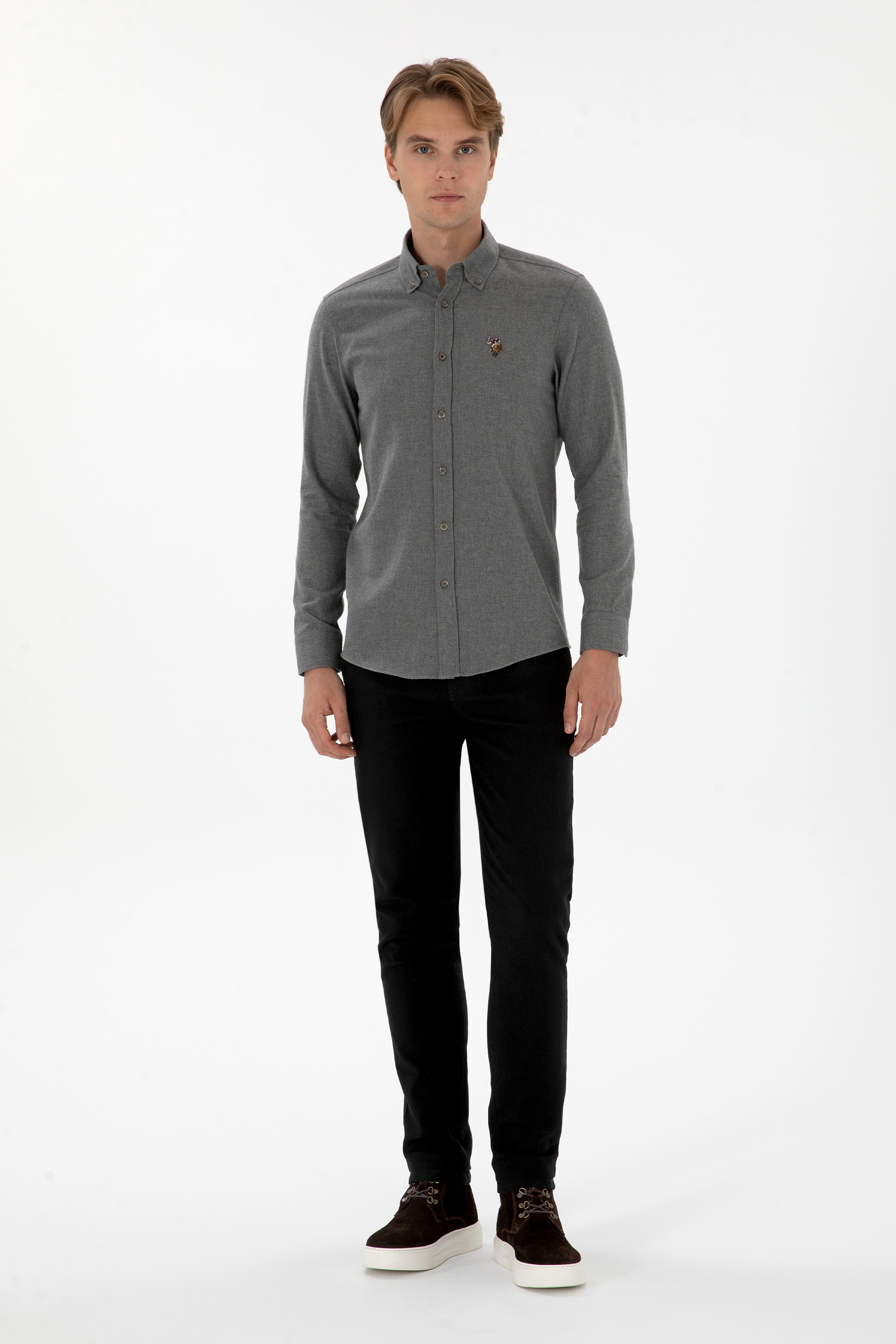 شلوار کانواس سیاه اندامی مردانه یو اس پولو | US POLO ASSN