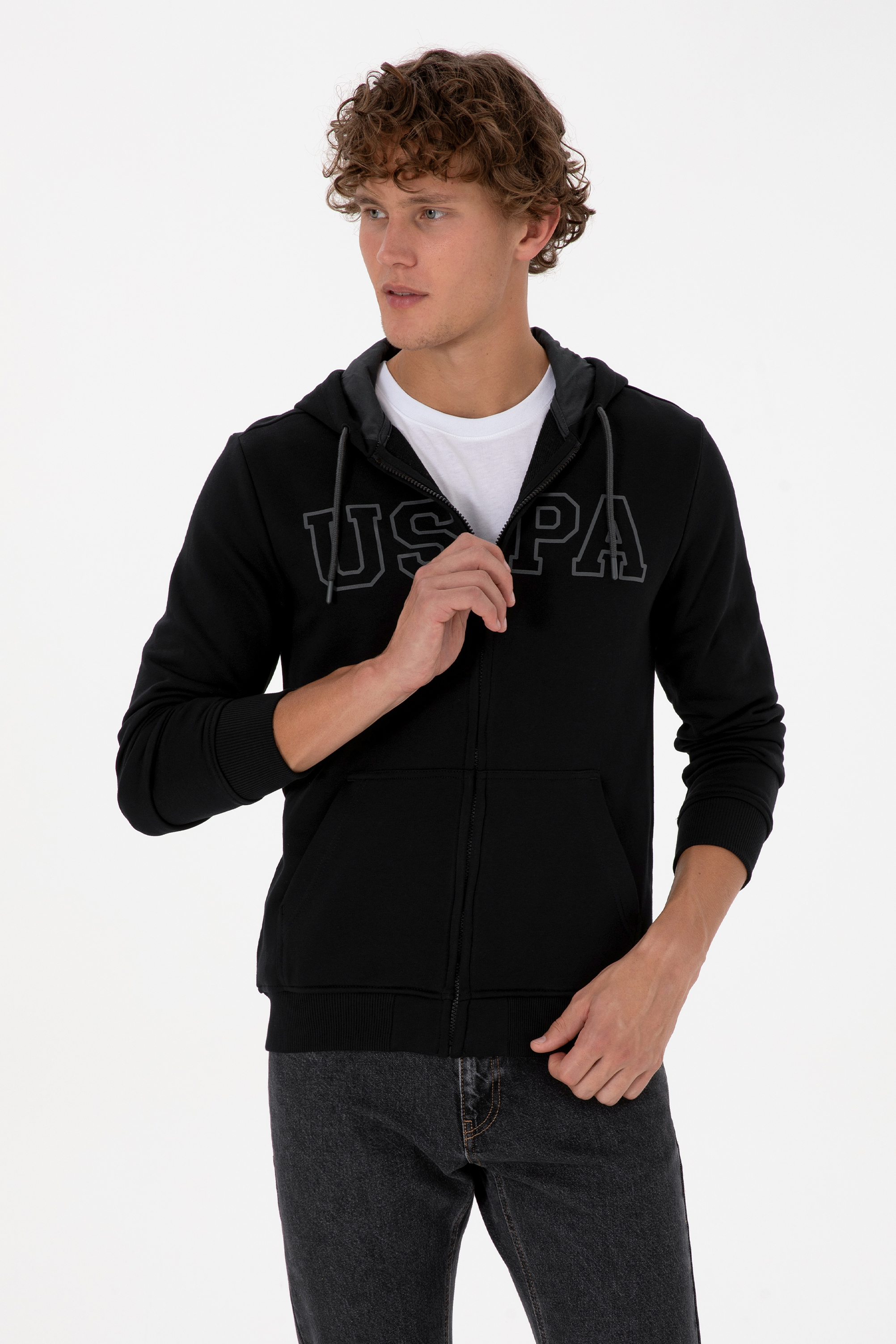 ژاکت سیاه رگولار مردانه یو اس پولو | US POLO ASSN