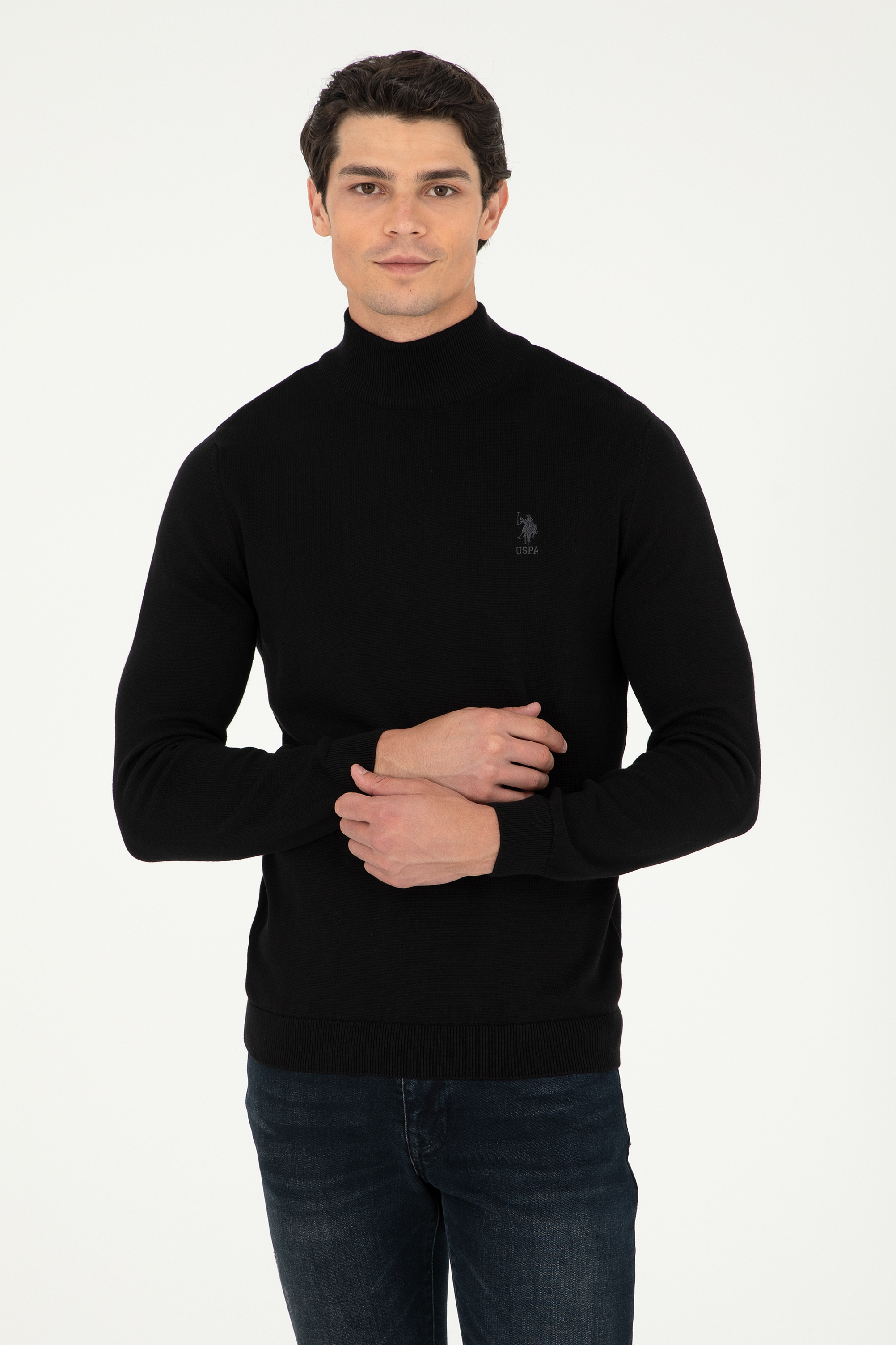 بافت بیسیک سیاه اندامی مردانه یو اس پولو | US POLO ASSN