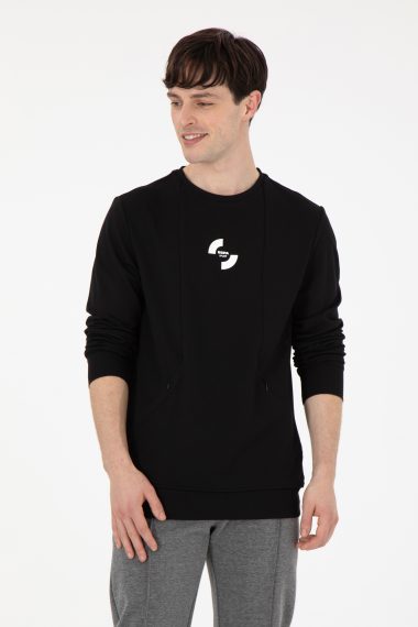 سویشرت یقه گرد سیاه  رگولار آستین بلند مردانه یو اس پولو | US POLO ASSN
