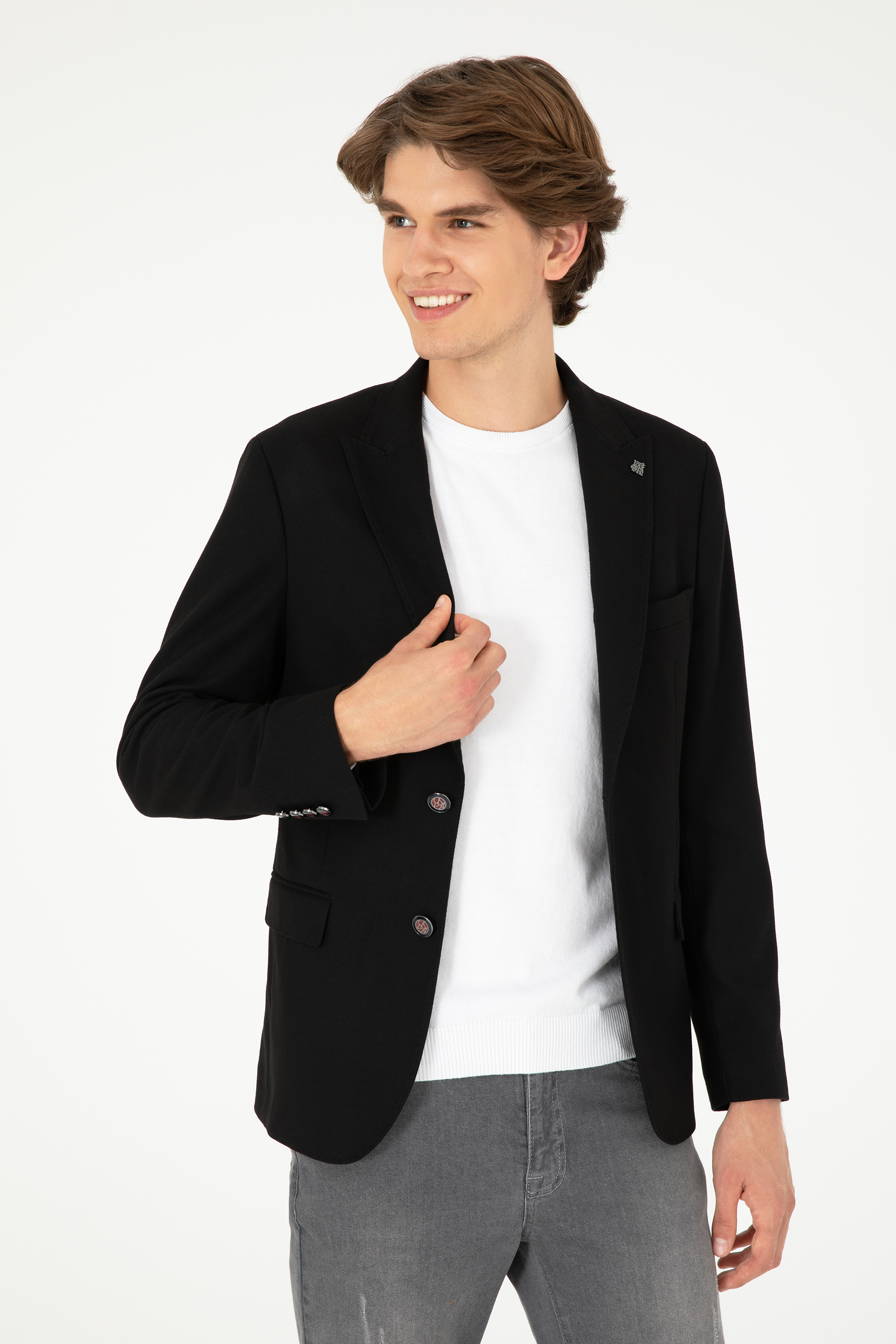 کت تک سیاه اندامی مردانه یو اس پولو | US POLO ASSN