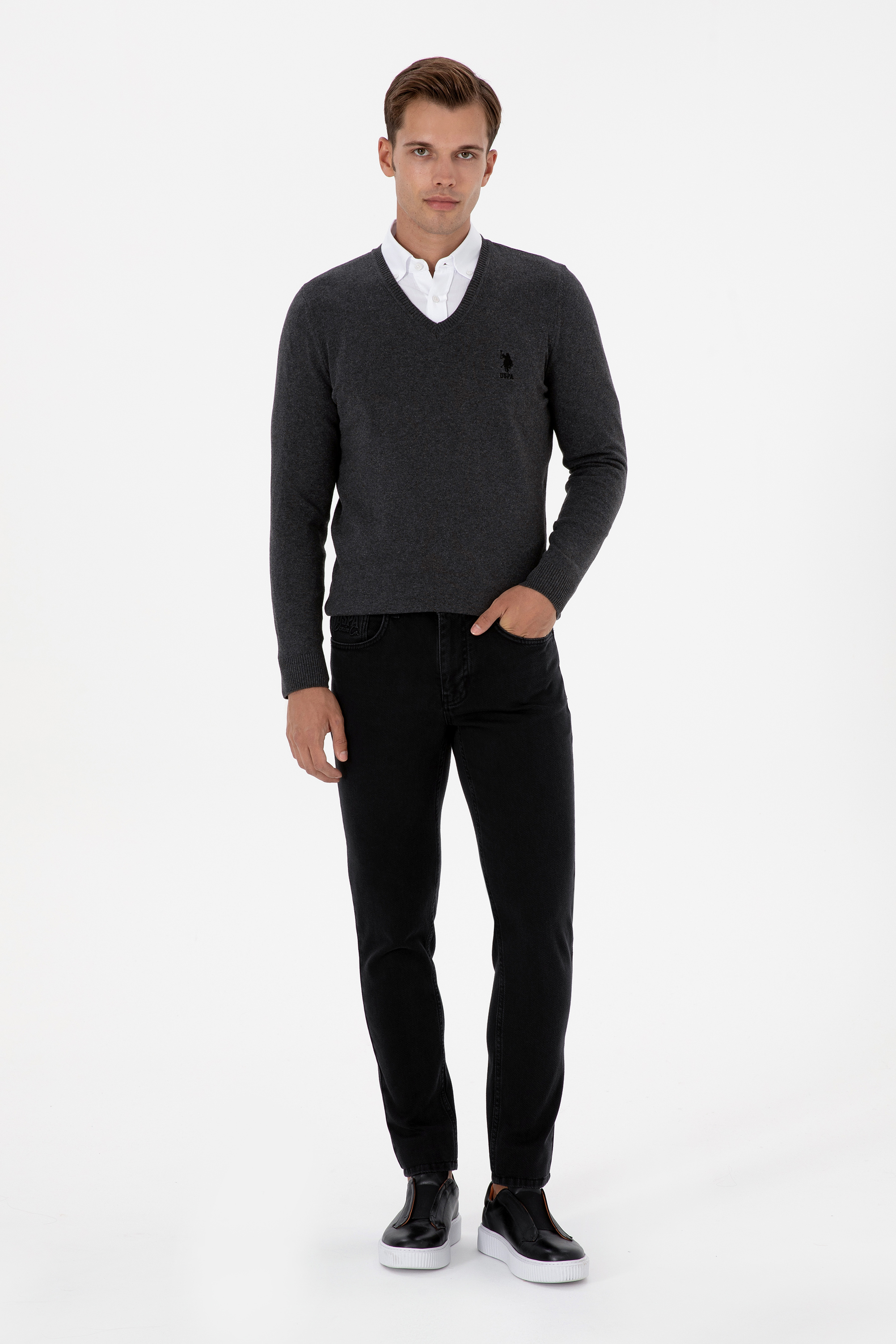 شلوار جین سیاه اندامی مردانه یو اس پولو | US POLO ASSN