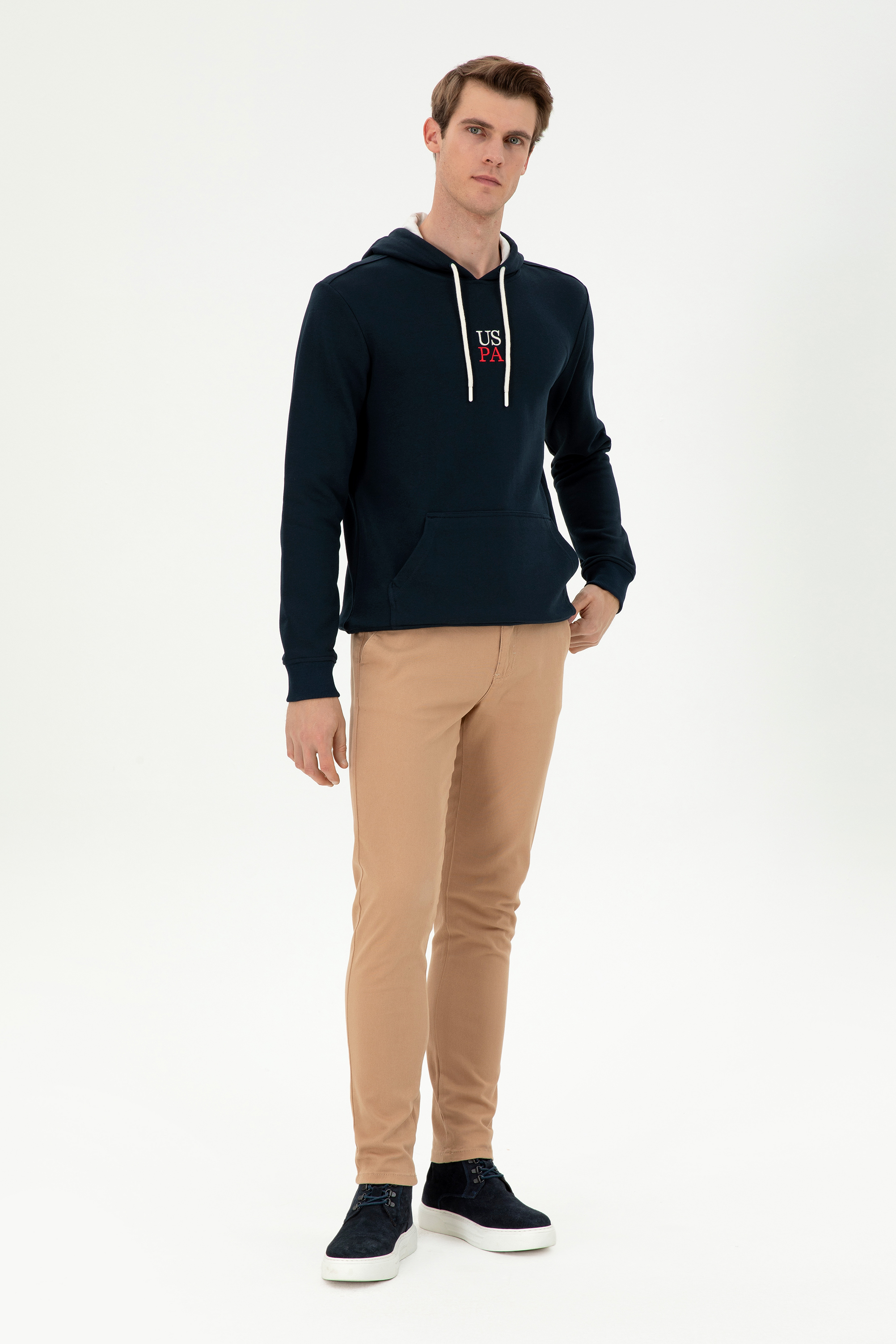 شلوار کانواس شتری اندامی مردانه یو اس پولو | US POLO ASSN