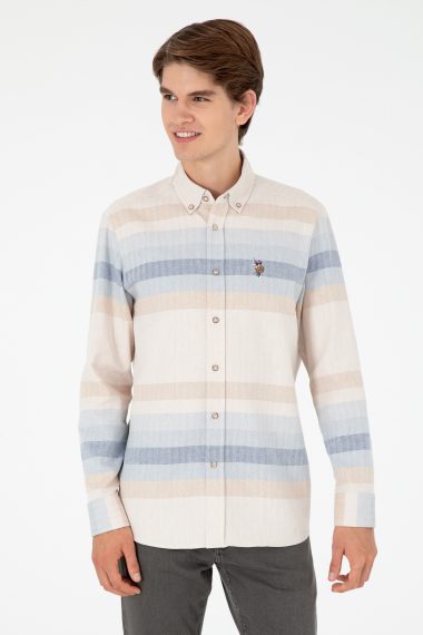 پیراهن  شتری  ریلکس  مردانه یو اس پولو | US POLO ASSN