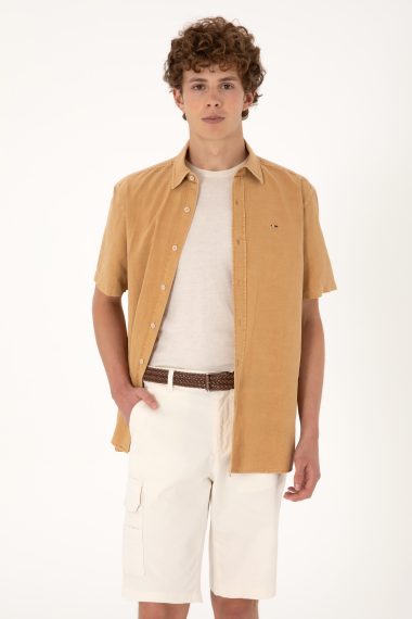 پیراهن  شتری  ریلکس  مردانه یو اس پولو | US POLO ASSN