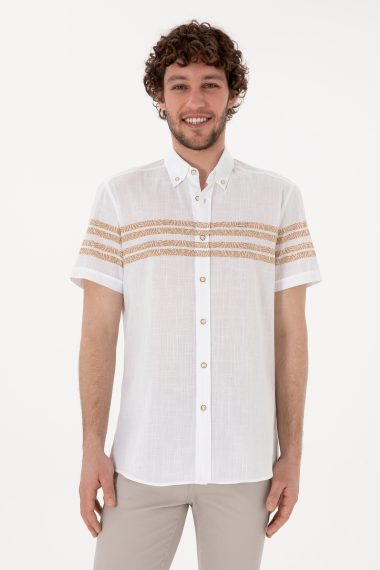 پیراهن  شتری  رگولار  مردانه یو اس پولو | US POLO ASSN