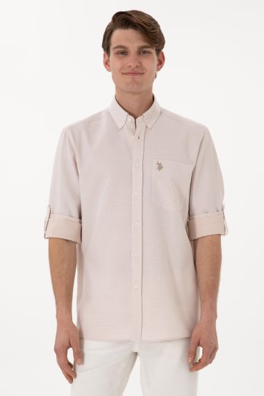 پیراهن  شتری  رگولار  مردانه یو اس پولو | US POLO ASSN
