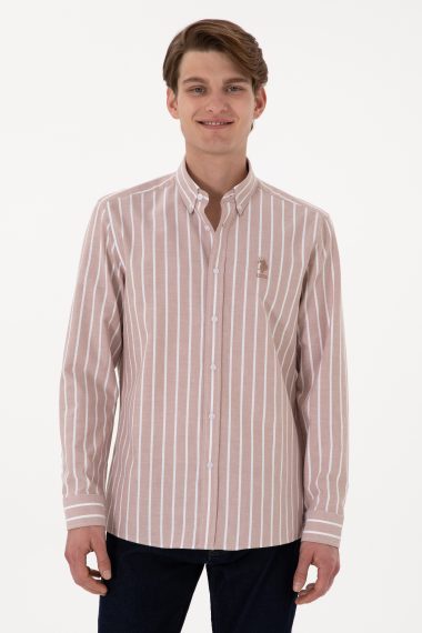 پیراهن  شتری  رگولار  مردانه یو اس پولو | US POLO ASSN