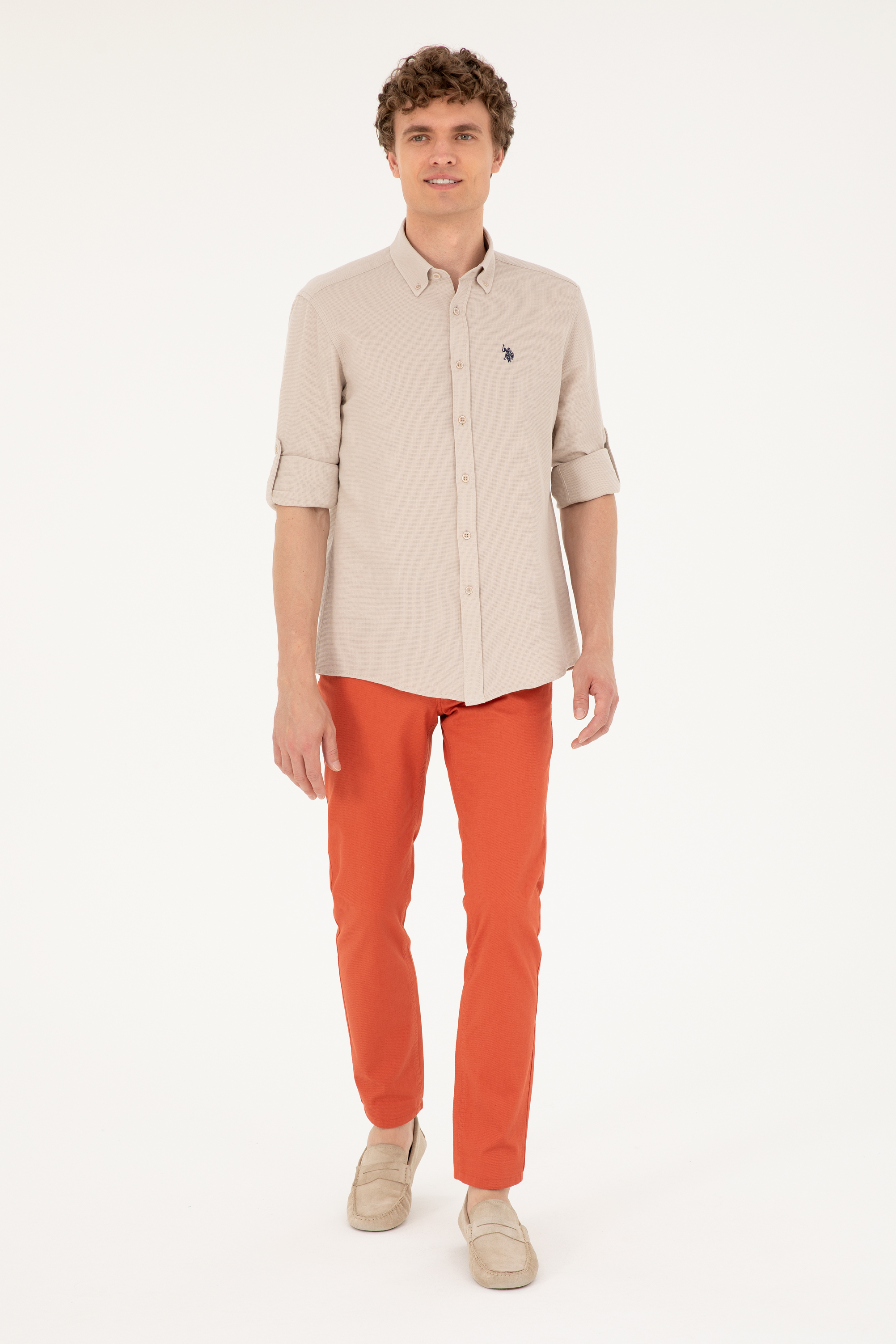 شلوار کانواس / چینو صورتی اندامی مردانه یو اس پولو | US POLO ASSN