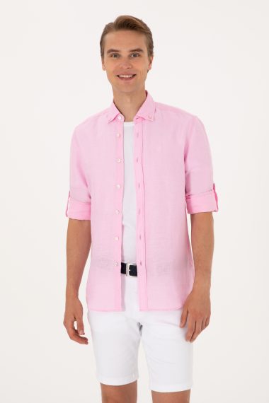 پیراهن  صورتی روشن  رگولار  مردانه یو اس پولو | US POLO ASSN