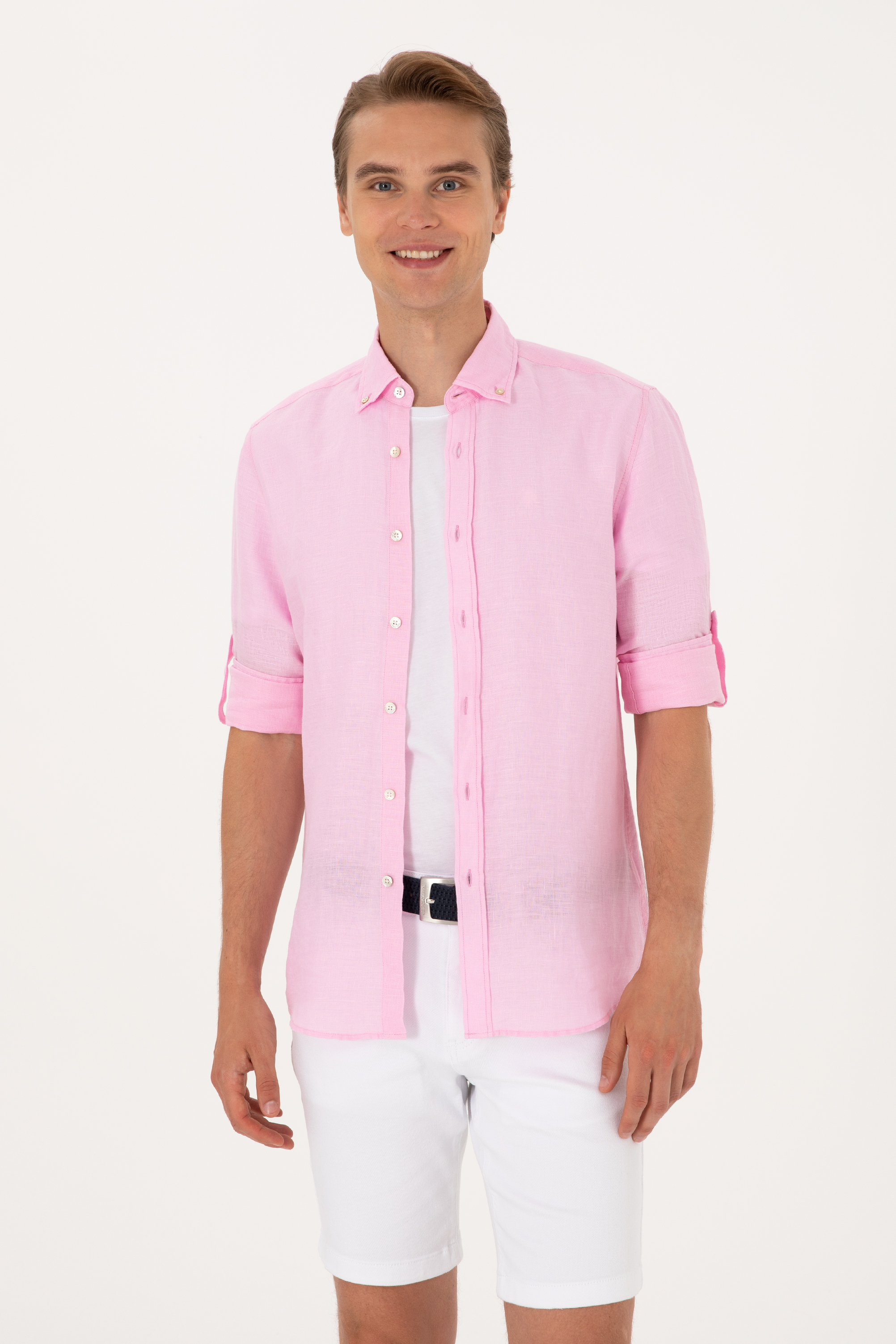 پیراهن صورتی روشن رگولار مردانه یو اس پولو | US POLO ASSN