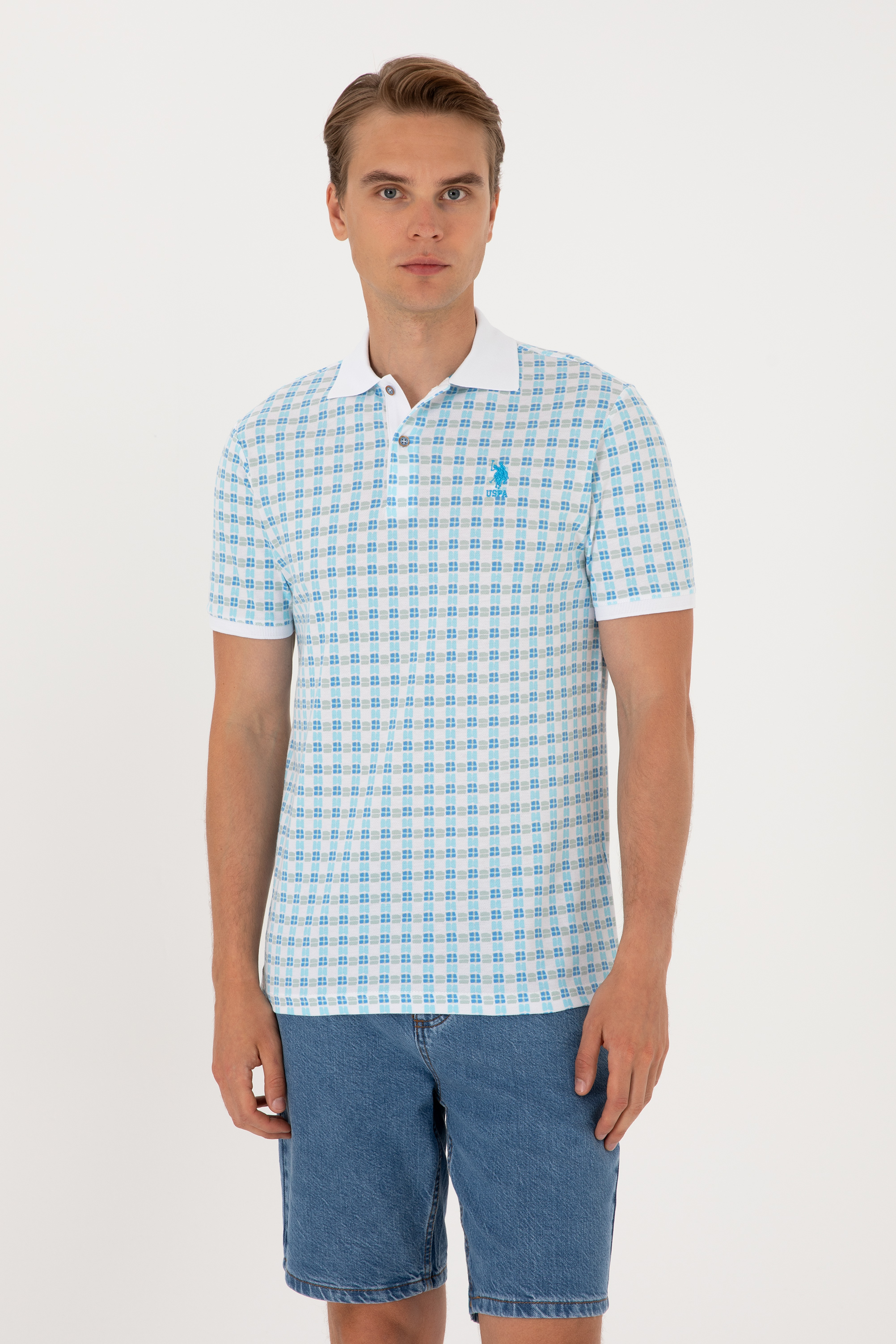تی شرت فیروزه ای رگولار مردانه یو اس پولو | US POLO ASSN