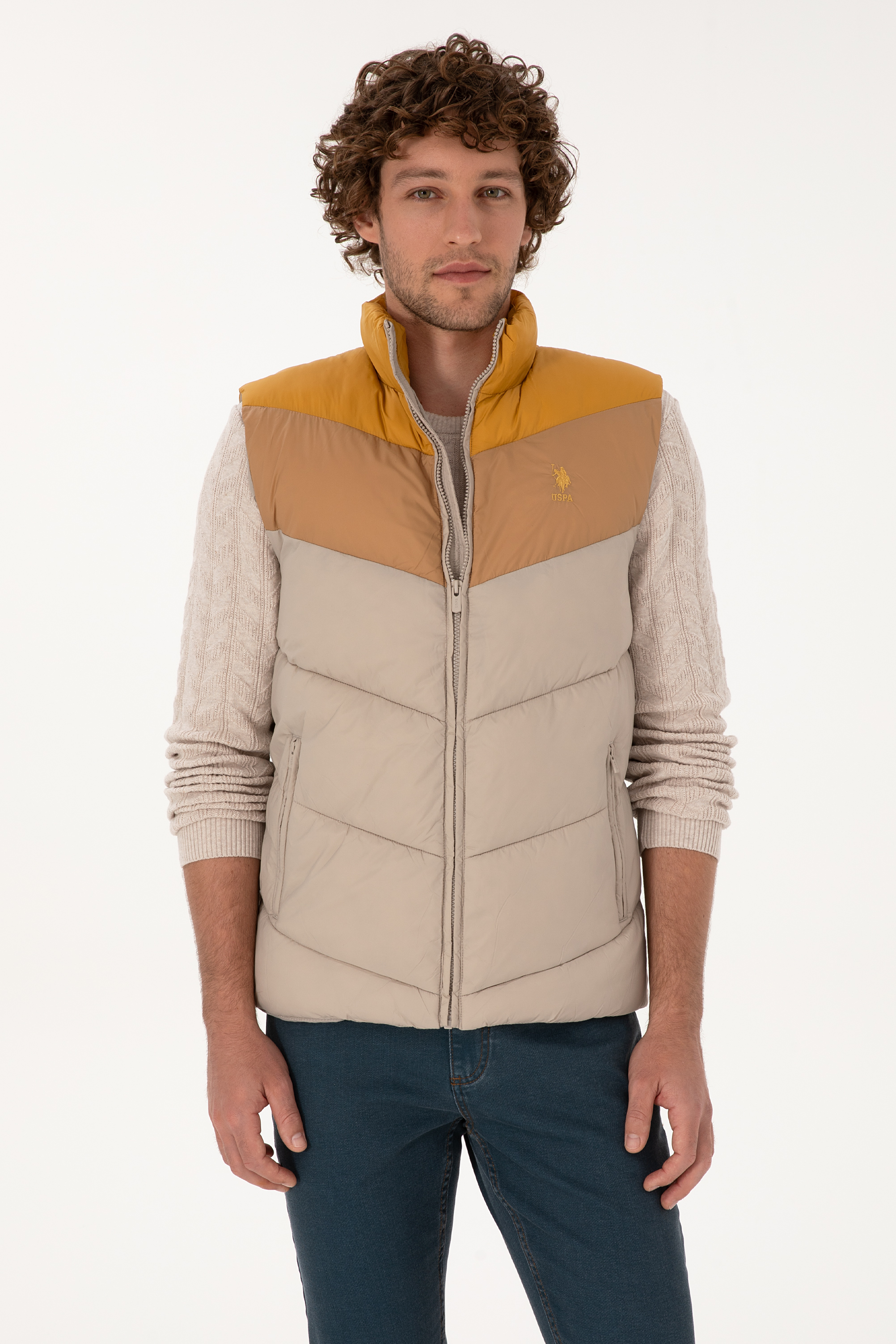 جلیقه شتری بیسیک مردانه یو اس پولو | US POLO ASSN