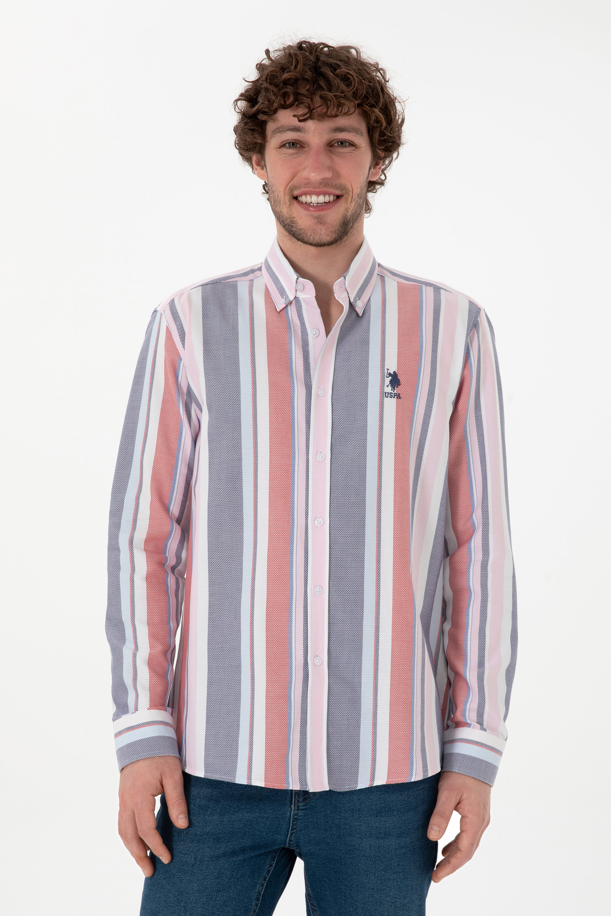 پیراهن قرمز رگولار مردانه یو اس پولو | US POLO ASSN
