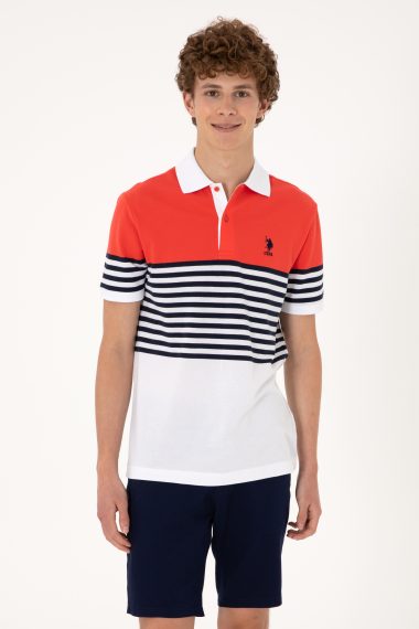 تی شرت یقه پولو قرمز  رگولار  مردانه یو اس پولو | US POLO ASSN