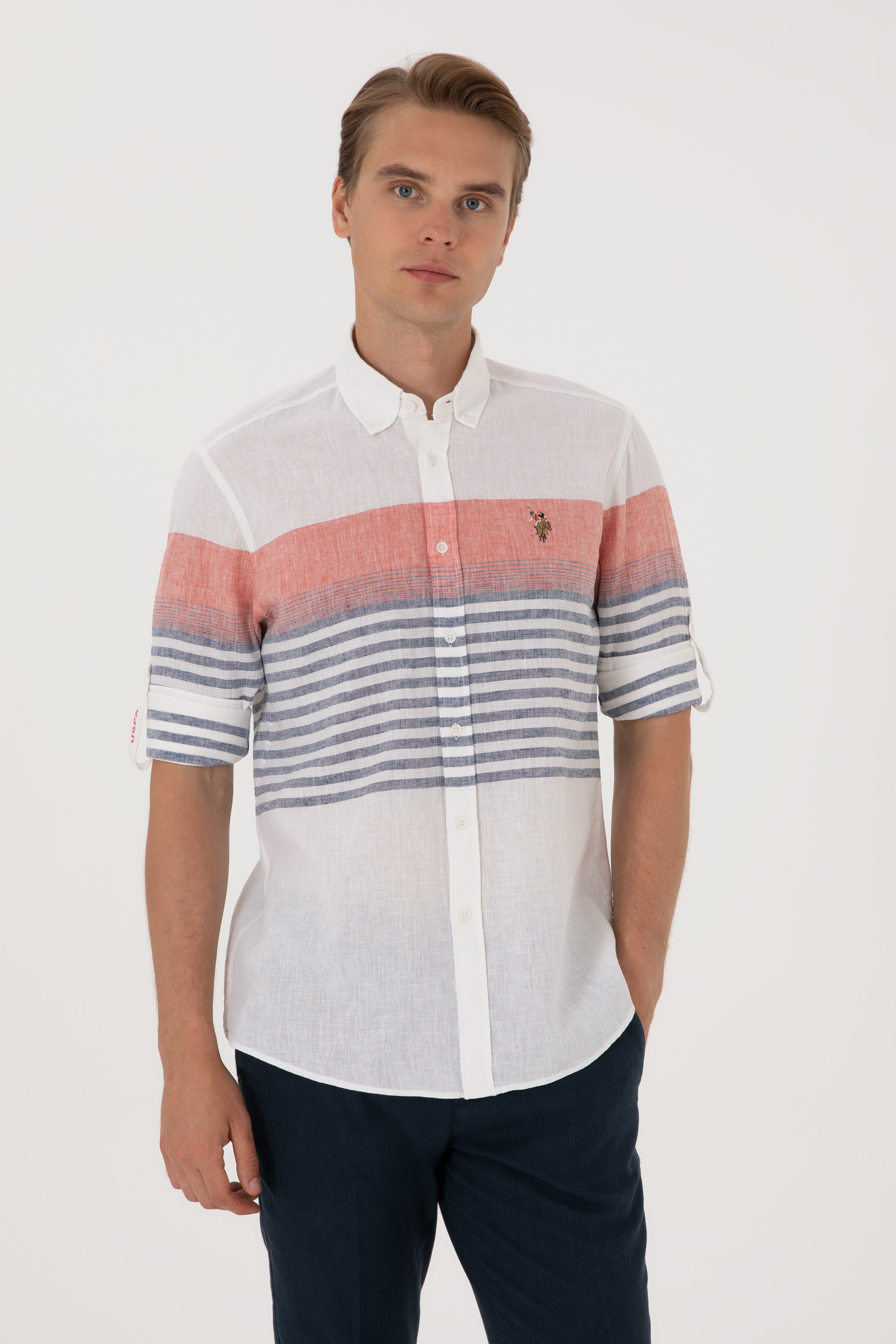 پیراهن قرمز رگولار مردانه یو اس پولو | US POLO ASSN