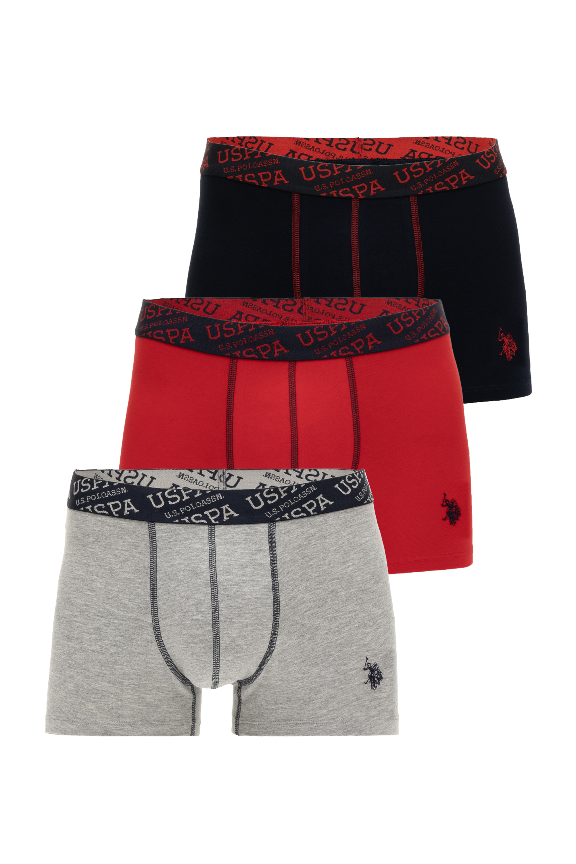 ست باکسر سه عدد قرمز استاندارد فیت مردانه یو اس پولو | US POLO ASSN