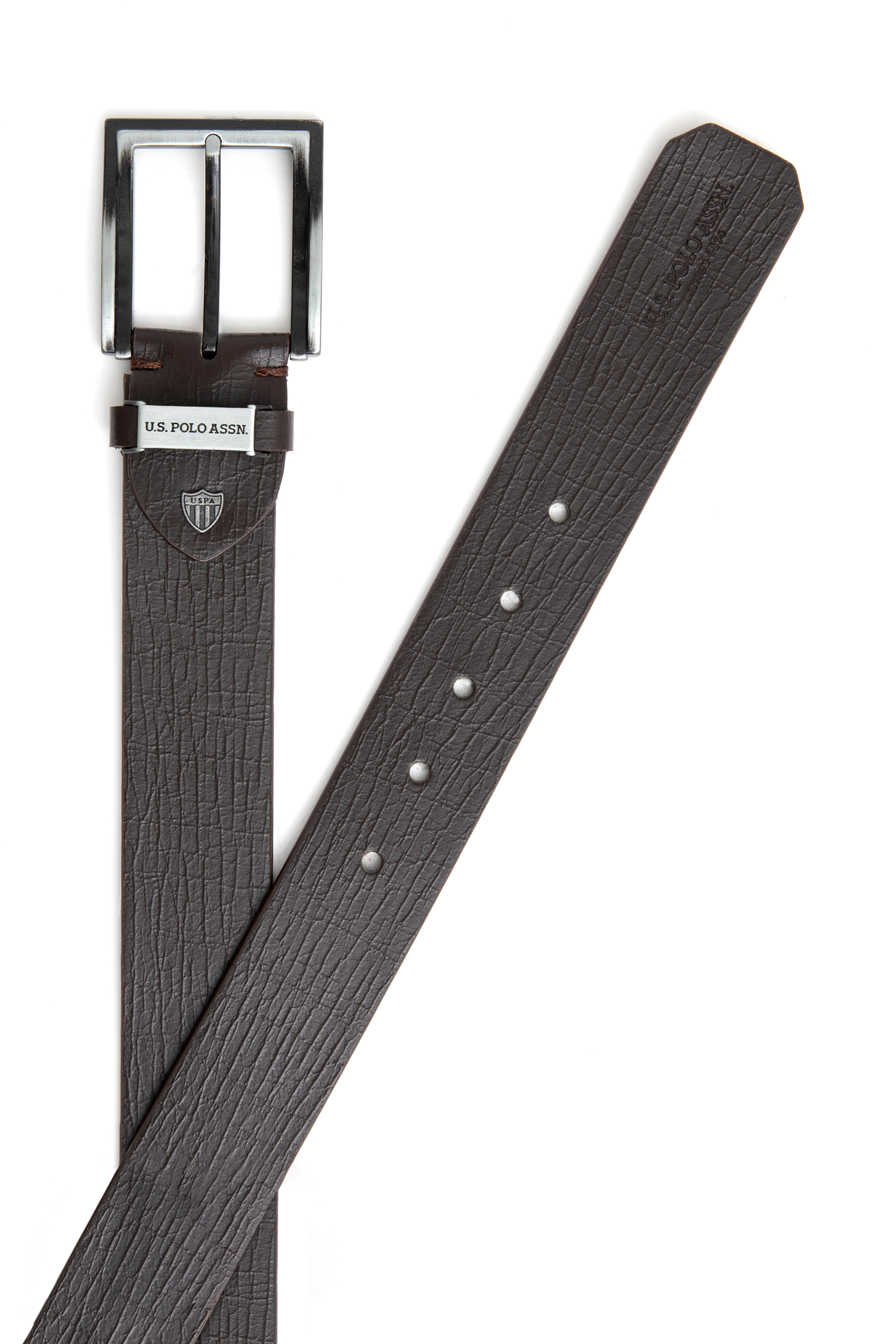 کمربند قهوه ای استاندارد فیت مردانه یو اس پولو | US POLO ASSN