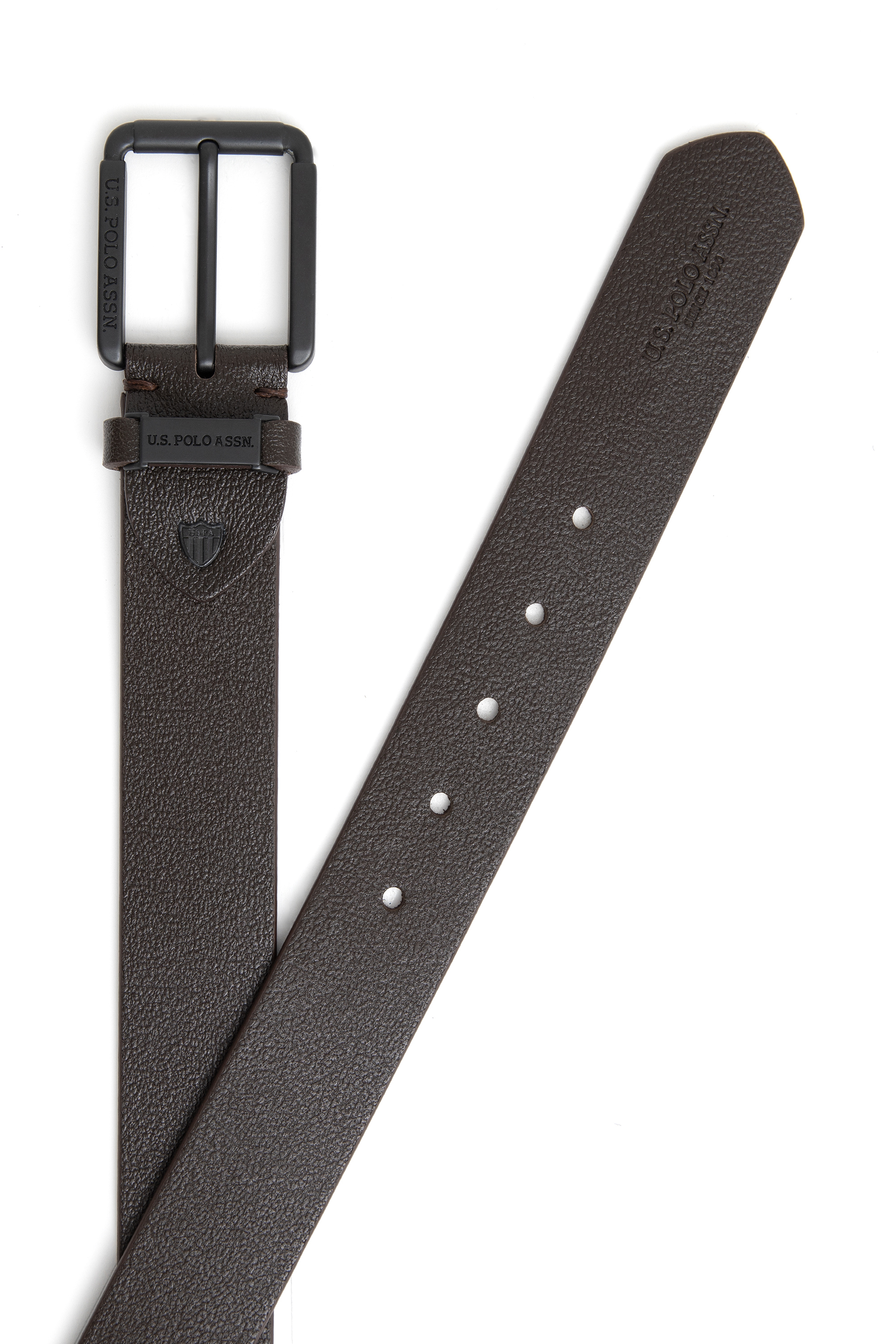 کمربند قهوه ای استاندارد فیت مردانه یو اس پولو | US POLO ASSN
