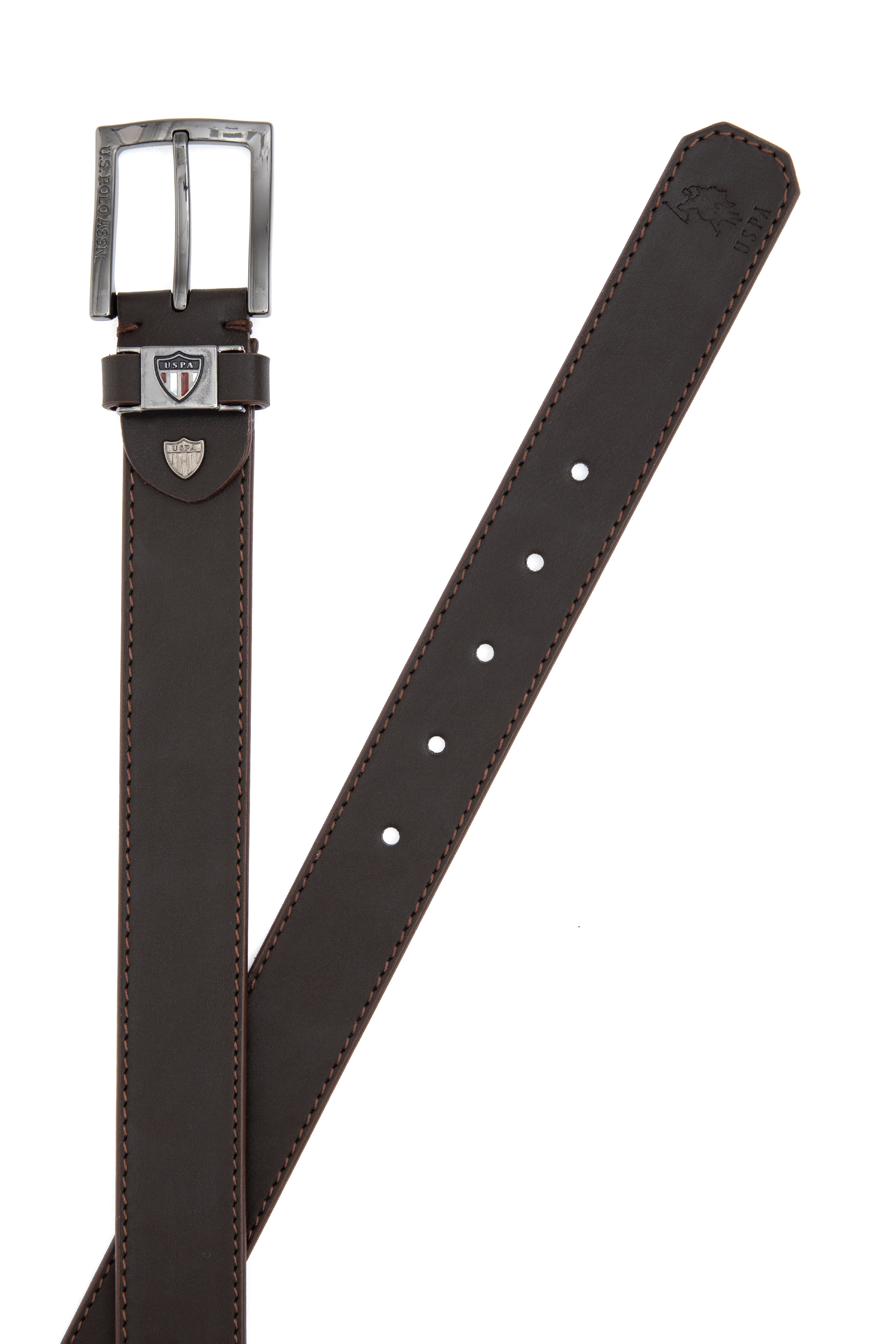 کمربند قهوه ای استاندارد فیت مردانه یو اس پولو | US POLO ASSN