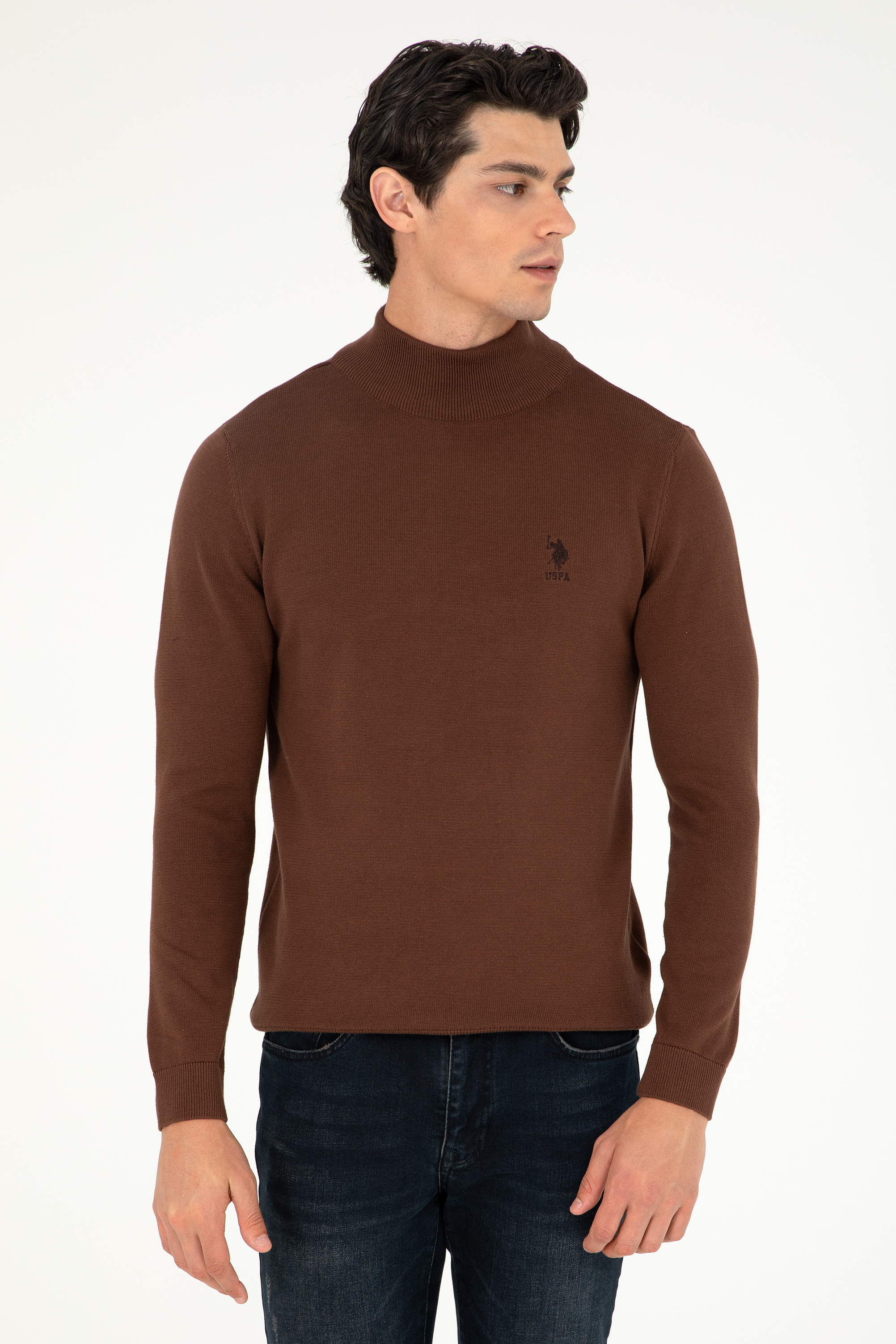 بافت بیسیک قهوه ای اندامی مردانه یو اس پولو | US POLO ASSN