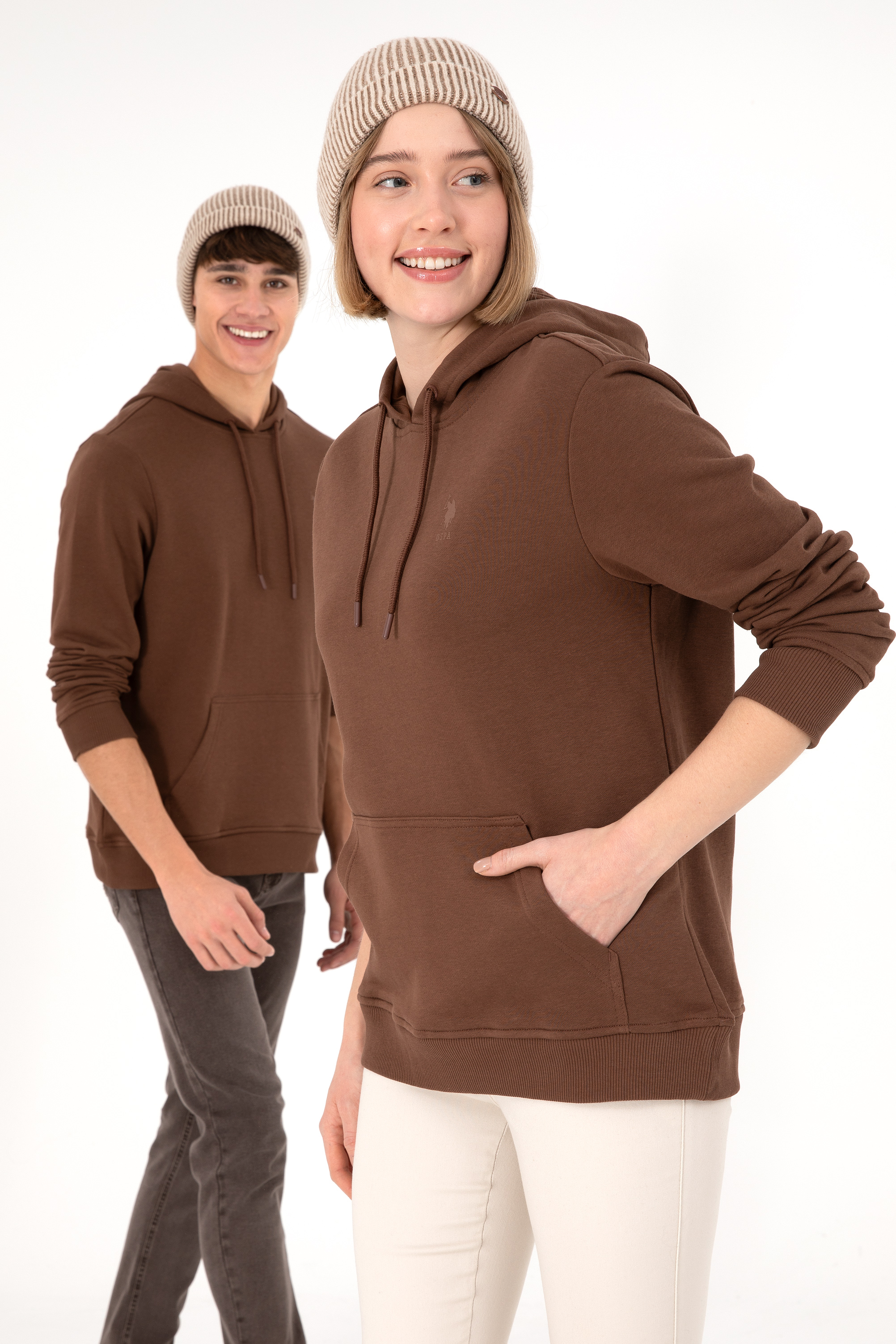 سویشرت بیسیک قهوه ای رگولار مردانه یو اس پولو | US POLO ASSN