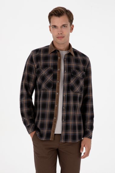 پیراهن  قهوه ای  رگولار  مردانه یو اس پولو | US POLO ASSN
