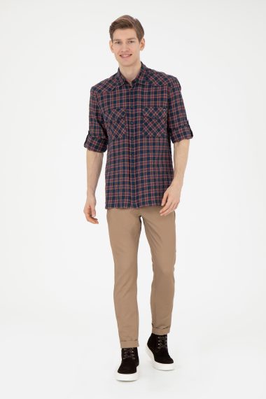 شلوار کانواس  کرمی  هویجی  مردانه یو اس پولو | US POLO ASSN