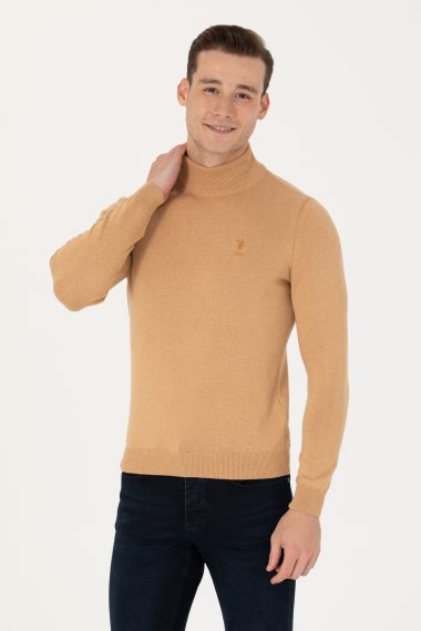 بافت بیسیک  کرمی ملانژ  اندامی  مردانه یو اس پولو | US POLO ASSN