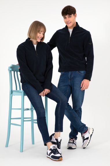 سویشرت یقه ایستاده لاجورد  رگولار  مردانه یو اس پولو | US POLO ASSN