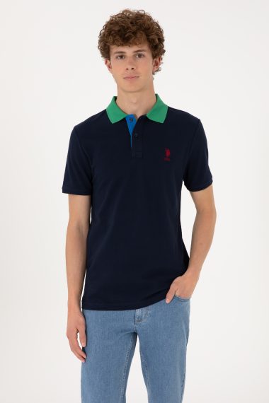 تی شرت یقه پولو لاجورد  رگولار  مردانه یو اس پولو | US POLO ASSN