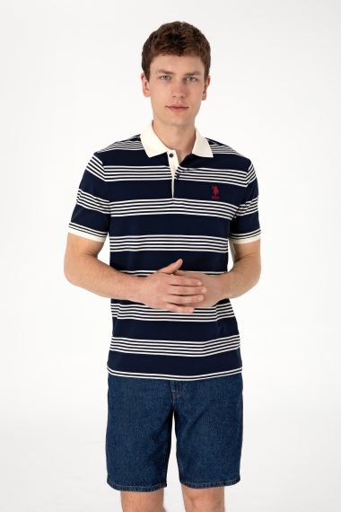 تی شرت یقه پولو لاجورد  رگولار  مردانه یو اس پولو | US POLO ASSN