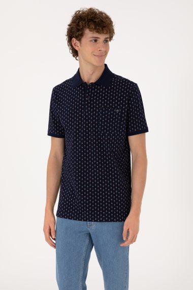 تی شرت یقه پولو لاجورد  رگولار  مردانه یو اس پولو | US POLO ASSN
