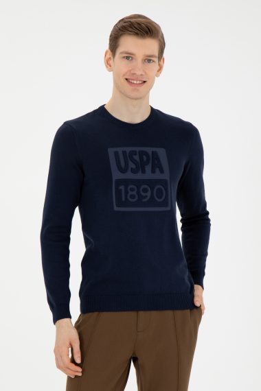 بافت یقه گرد لاجورد  اندامی  مردانه یو اس پولو | US POLO ASSN
