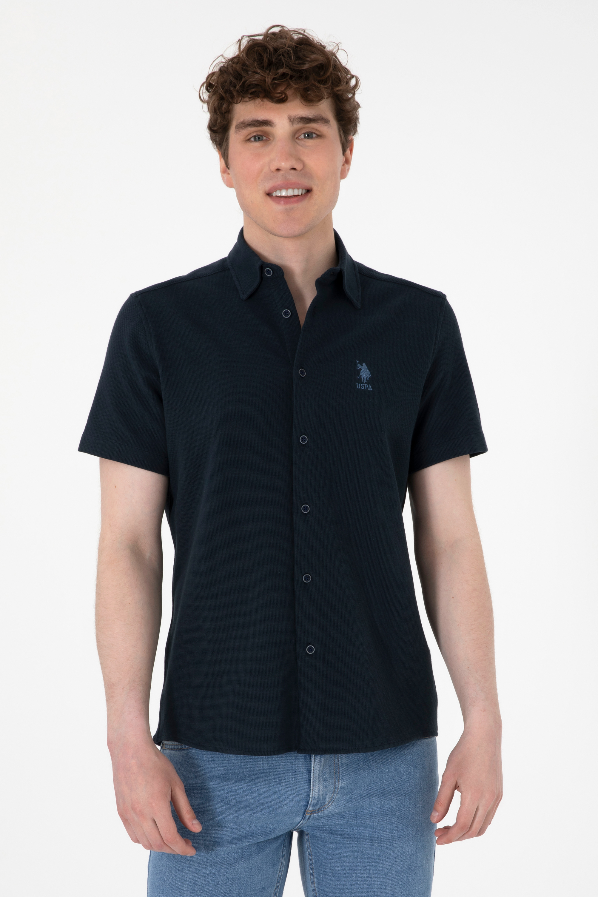 پیراهن لاجورد رگولار مردانه یو اس پولو | US POLO ASSN