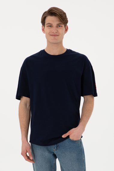 تی شرت بیسیک یقه گرد لاجورد  LONG FIT  مردانه یو اس پولو | US POLO ASSN