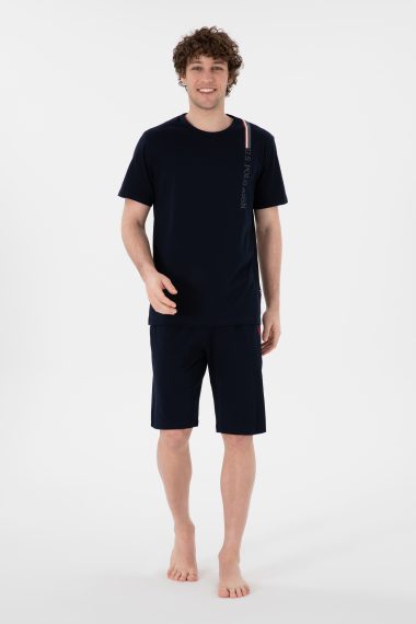 ست پیژامه یقه گرد لاجورد  استاندارد فیت  مردانه یو اس پولو | US POLO ASSN