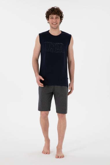 ست پیژامه یقه گرد لاجورد  استاندارد فیت  مردانه یو اس پولو | US POLO ASSN